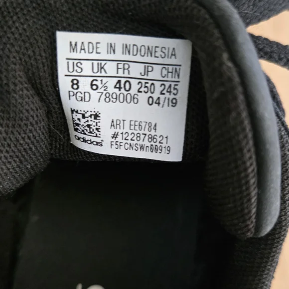 adidas Black Gazelle Sneaker w/metallic Champage/gold Logo Stripes - Picture 6 of 7